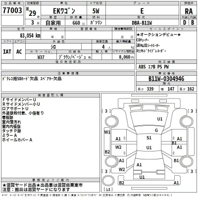 Mitsubishi EK WAGON  с аукциона в Японии