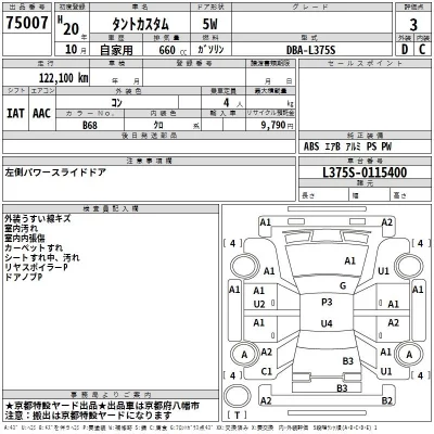 Daihatsu TANTO  с аукциона в Японии