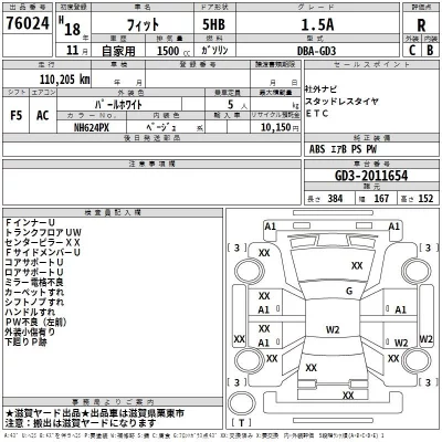 Honda FIT  с аукциона в Японии