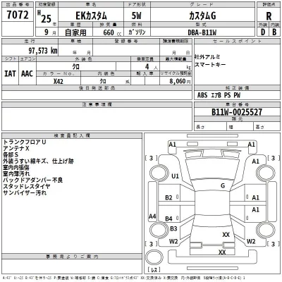 Mitsubishi EK CUSTOM  с аукциона в Японии