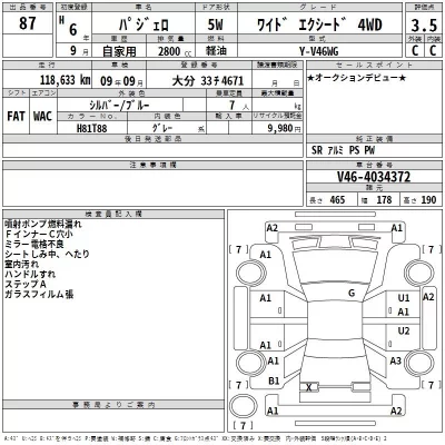 Mitsubishi PAJERO  с аукциона в Японии