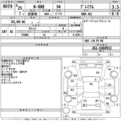 Honda N ONE  с аукциона в Японии
