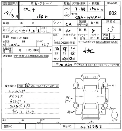Toyota PORTE  с аукциона в Японии