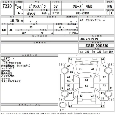 Toyota PIXIS VAN  с аукциона в Японии