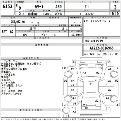 Toyota CARINA  с аукциона в Японии