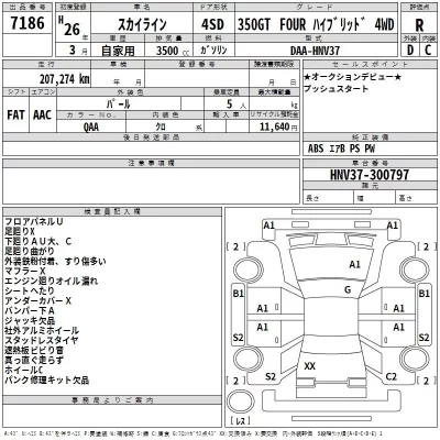 Nissan SKYLINE  с аукциона в Японии