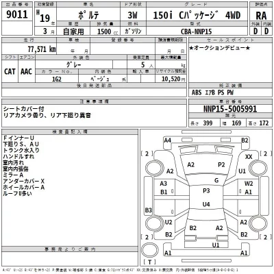 Toyota PORTE  с аукциона в Японии