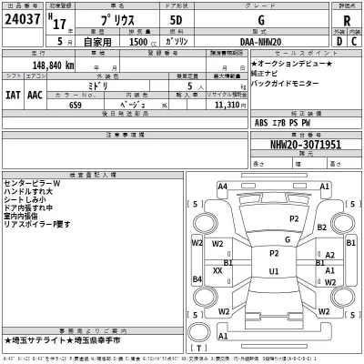Toyota Prius  с аукциона в Японии