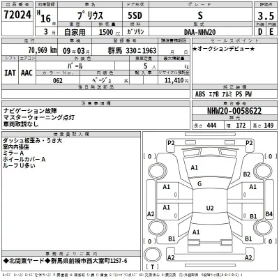 Toyota Prius  с аукциона в Японии