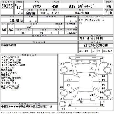 Toyota ALLION  с аукциона в Японии
