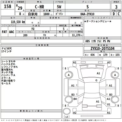 Toyota C-HR  с аукциона в Японии