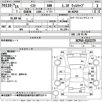 Toyota IST  с аукциона в Японии
