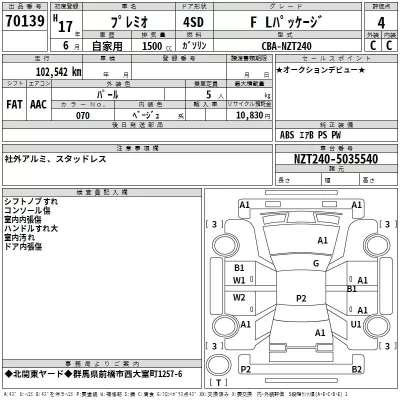Toyota PREMIO  с аукциона в Японии