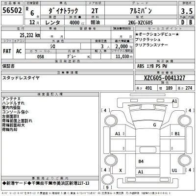 Toyota DYNA  с аукциона в Японии