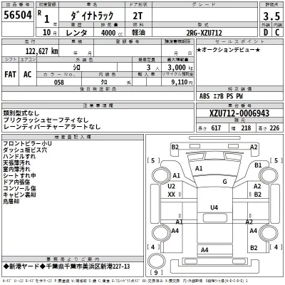 Toyota DYNA  с аукциона в Японии