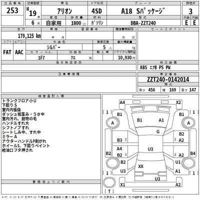 Toyota ALLION  с аукциона в Японии