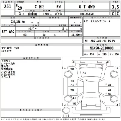 Toyota C-HR  с аукциона в Японии