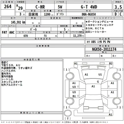 Toyota C-HR  с аукциона в Японии
