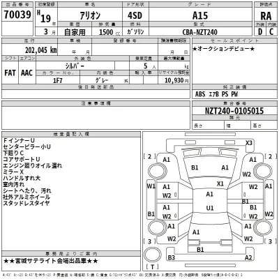 Toyota ALLION  с аукциона в Японии