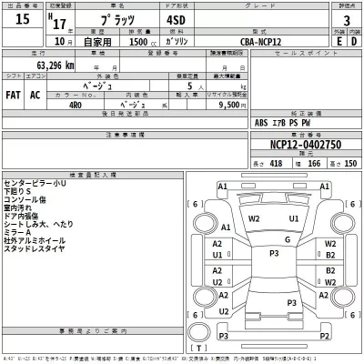 Toyota PLATZ  с аукциона в Японии