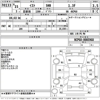 Toyota IST  с аукциона в Японии
