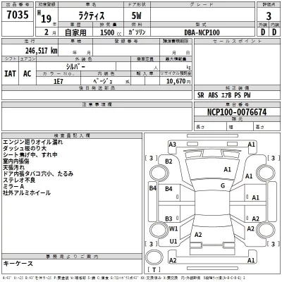 Toyota RACTIS  с аукциона в Японии
