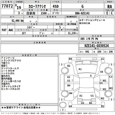 Toyota COROLLA AXIO  с аукциона в Японии