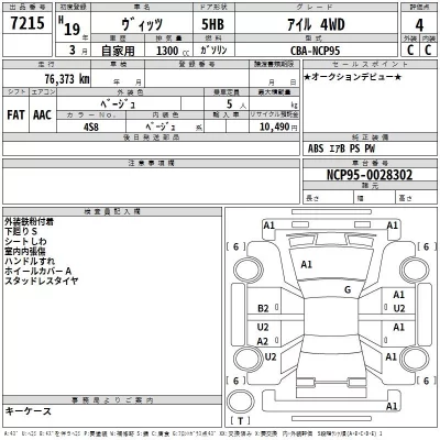 Toyota VITZ  с аукциона в Японии