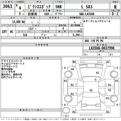 Toyota PIXIS EPOCH  с аукциона в Японии