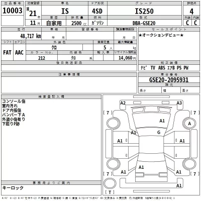 Lexus IS  с аукциона в Японии