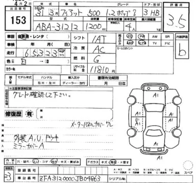 Fiat 500  с аукциона в Японии