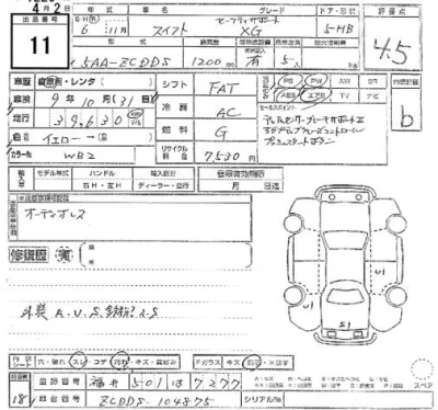 Suzuki SWIFT  с аукциона в Японии