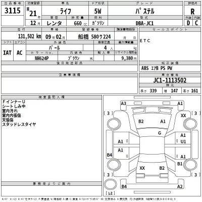 Honda LIFE  с аукциона в Японии