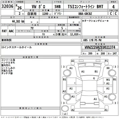 Volkswagen Polo  с аукциона в Японии
