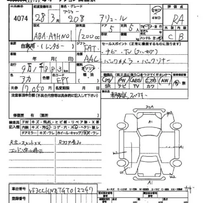 Peugeot 208  с аукциона в Японии