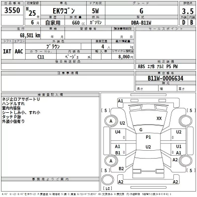 Mitsubishi EK WAGON  с аукциона в Японии