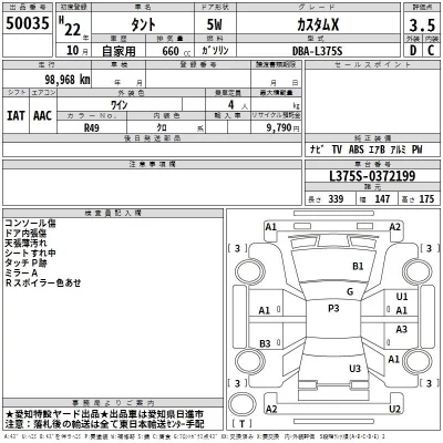 Daihatsu TANTO  с аукциона в Японии