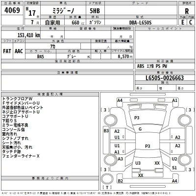 Daihatsu MIRA  с аукциона в Японии