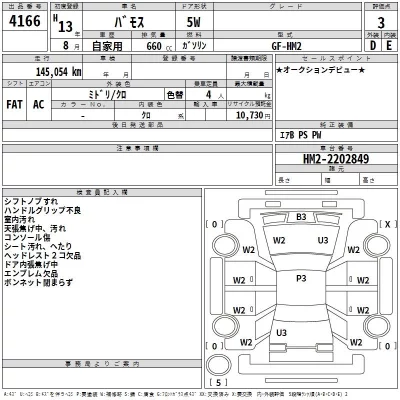 Honda VAMOS  с аукциона в Японии