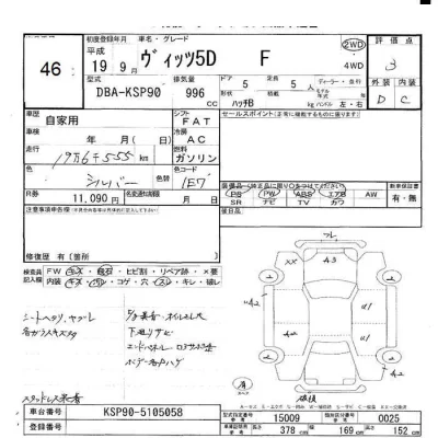 Toyota VITZ  с аукциона в Японии