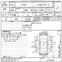 Toyota ALLION лот № 25191 оценка R  с аукциона в Японии 10
