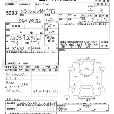 Volkswagen Polo  с аукциона в Японии