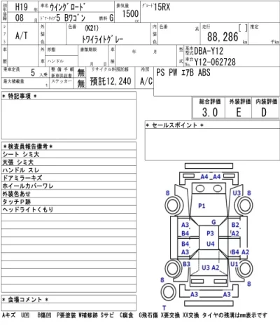 Nissan WINGROAD  с аукциона в Японии