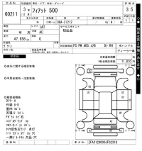 Fiat 500 лот № 60211 оценка 3.5  с аукциона в Японии 7