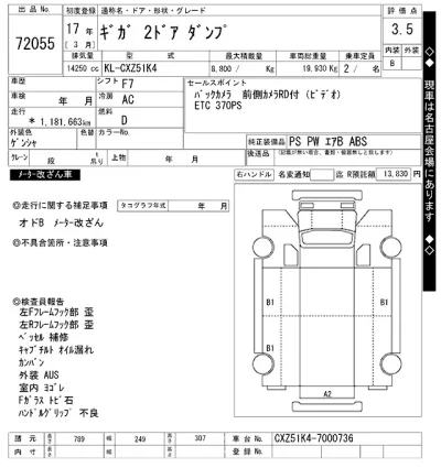 Isuzu GIGA  с аукциона в Японии