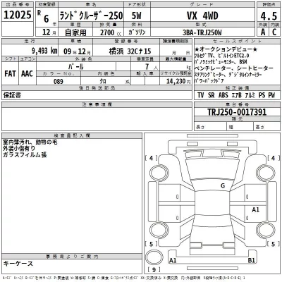 Toyota LAND CRUISER  с аукциона в Японии