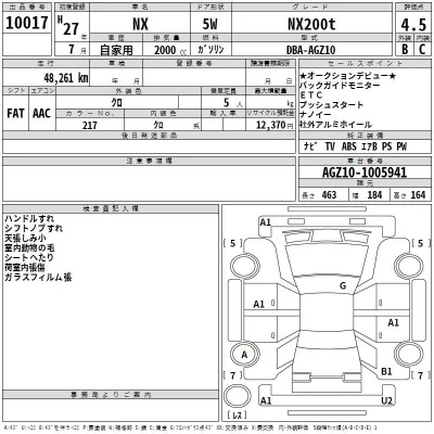 Lexus NX  с аукциона в Японии