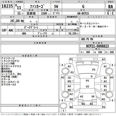 Toyota FUNCARGO  с аукциона в Японии