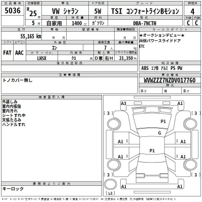 Volkswagen SHARAN  с аукциона в Японии