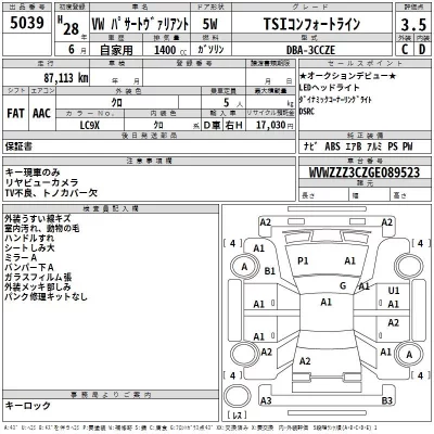 Volkswagen PASSAT VARIANT  с аукциона в Японии